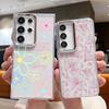 Romantic Rose Flower Pattern Case For Samsung S26 S25 Ultra S24 FE S23 Plus S22 S21 A15 A16 A17 A35 A36 A37 A54 A55 A56 A57 5G Plating Lens Soft Cover