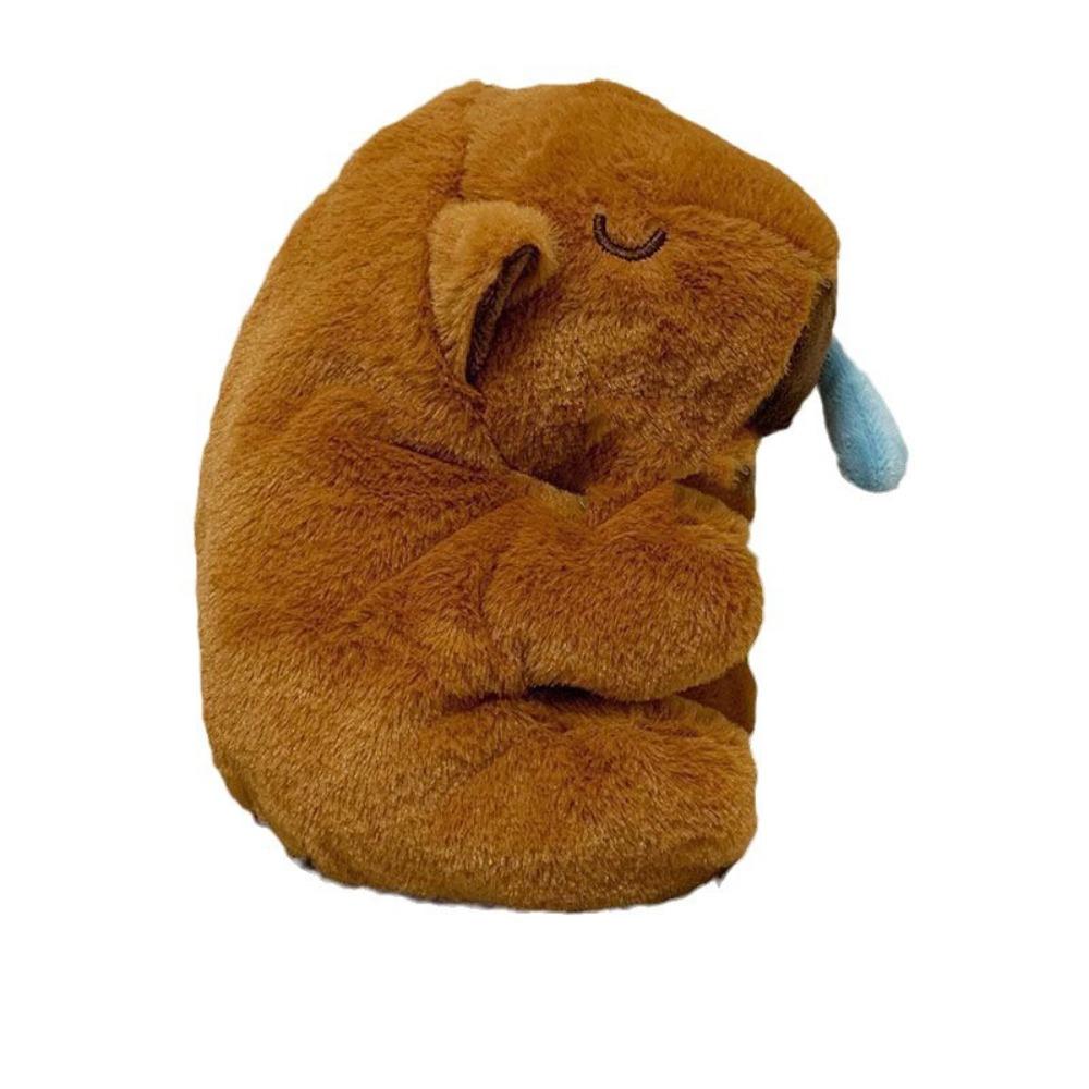 

Сумка для ручек Capybara Plush на молнии, большая вместимость, плюшевый пенал Capybara, офисный чехол коричневый