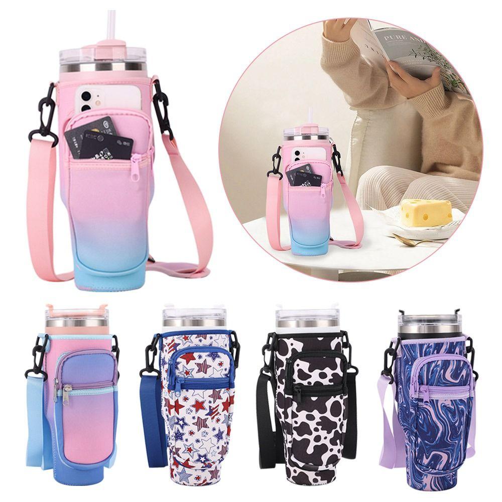Shoulder Strap Cup Sleeve Adjustable Water Cup Bags Water Bottle Holder Pouch for Stanley 40oz Cup
