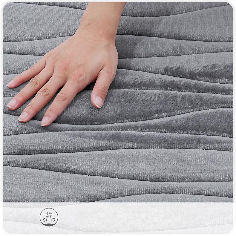 Wave Stripe Sponge Bathroom Cashmere Thickening Mat Bath Non-slip Carpets In Wash Basin Bathtub  Floor Rug Shower Room Doormat Memory Foam 3D Pad