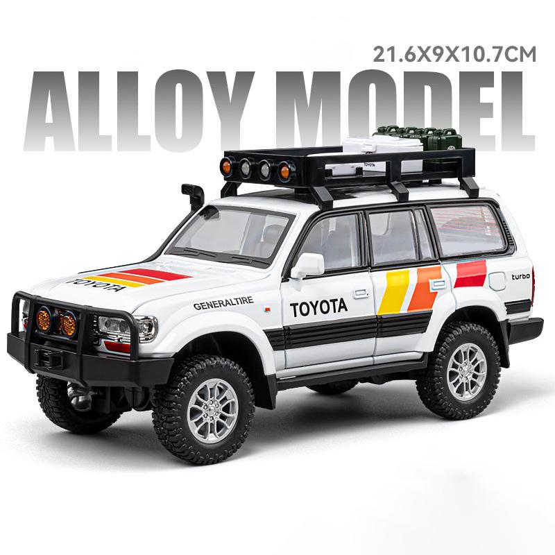 1/24 Toyota Land Cruiser LC80 SUV Alloy Die Cast Toy Car Model Sound and Light Children's Toy Collectibles Birthday Gift