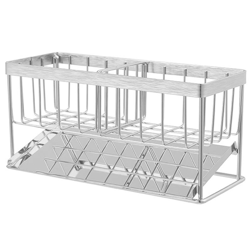 304 Stainless Steel Kitchen Sink Drain Rack Sponge Brush Holder Storage Rack A