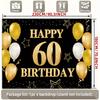 Two-dimensional Flat Banner 1 Piece - 60th Birthday Golden Black Theme Party Banner. Suitable for Party Decoration.