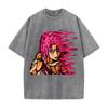 JoJo's Bizarre Adventure Diavolo King Crimson Printed Streetwear Men Women Washed Cotton T-shirts Vintage T Shirt Loose Clothing