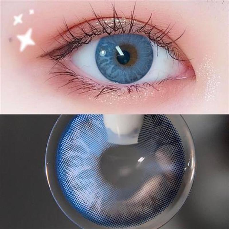 

Синие контактные линзы 2 шт./1 пара, натуральные, ежедневные, красивые, мягкие и удобные, для женщин, для макияжа, для вечеринок, модные, для красоты, для учеников 0.00 шар голубой