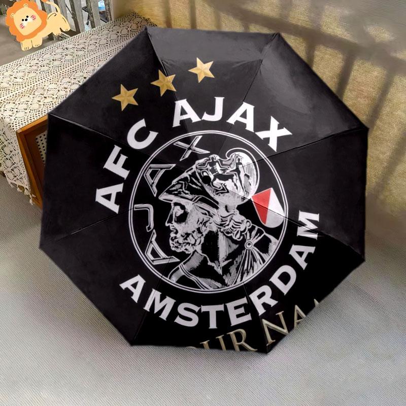 1 PC Automatic Folding Umbrella - AFC Ajax Custom Name Pattern, Portable & Foldable Design with 8 Ribs, Christmas Birthday Gifts