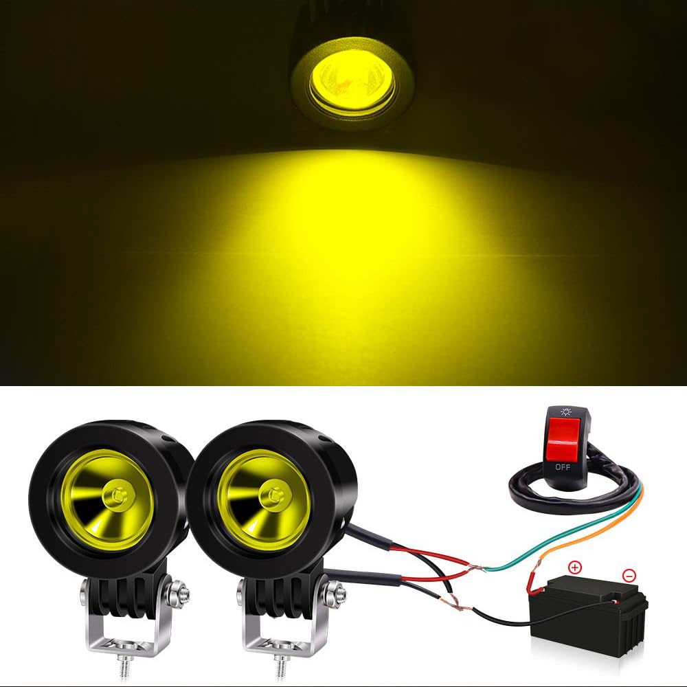 Aoling LED Work Motorcycle Fog Spot Switch Forklift Motorcycle Fog Universal LED Auxiliary Light for Set of 2 Light, Small, Light, Light, 12V, 24V,