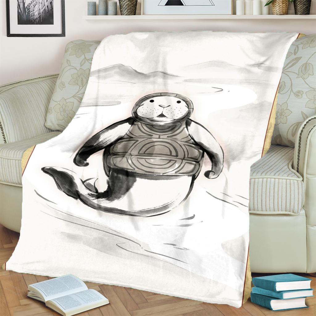 Cozy "ONE PIECE" Printed Flannel Blanket for Home Bedrooms, Sofas, Beds, Travel and Picnics