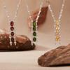 Natural Citrine Topaz Garnet Diopside Colored Treasure Necklace Women'S S925 Silver Deluxe Diamond Set