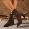 Autumn Winter Women Sock Ankle Boots Fashion Comfortable Square Heel Ladies Shoes Elegant Keep Warm Short Booties Women Footwear