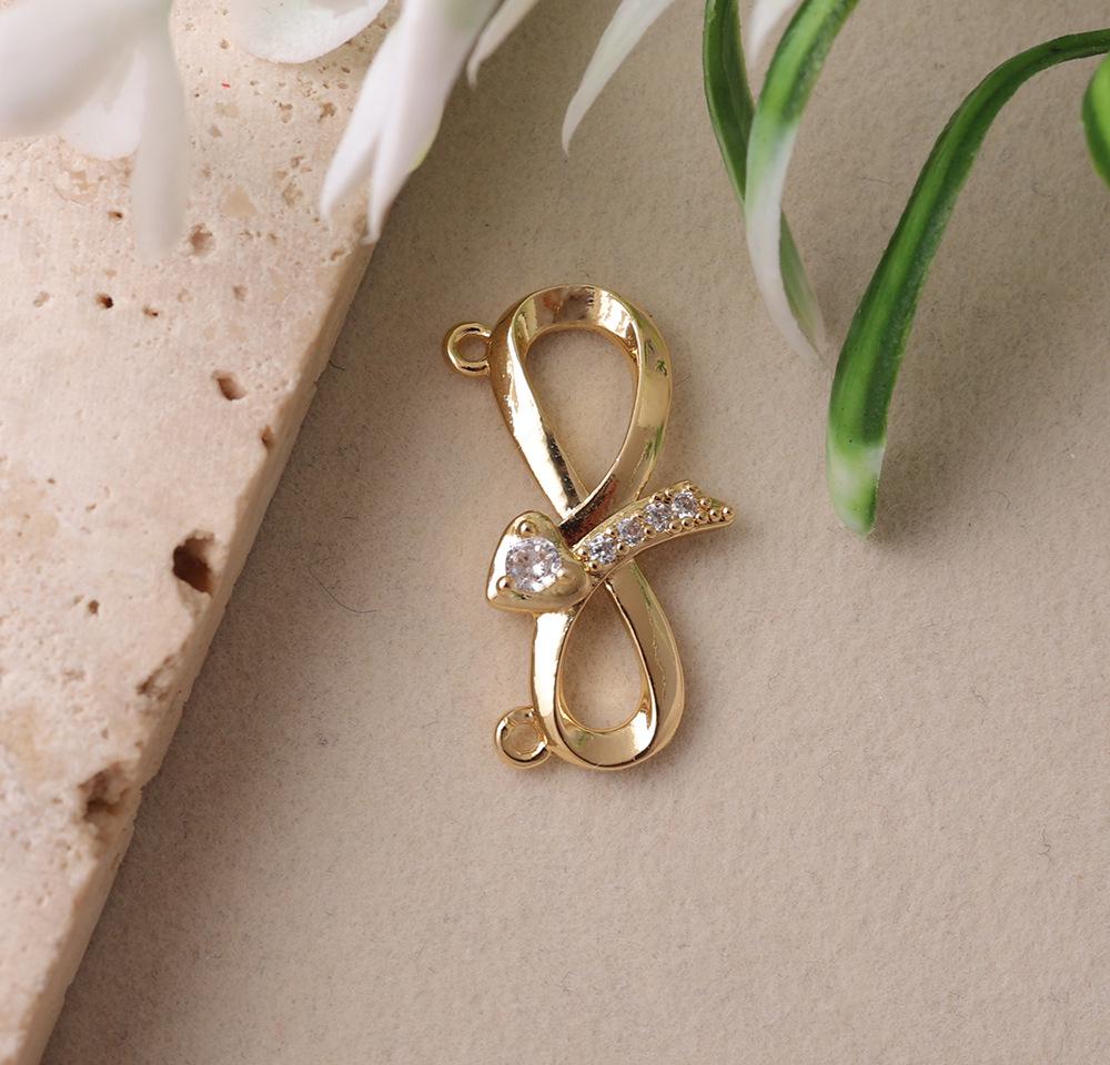 Двухцветный кулон-сердце Инфинити со стразами - Элегантный романтический аксессуар