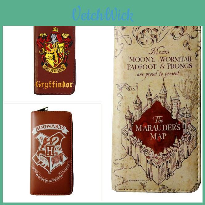 Geldbörse Harry Potter Portemonnaie Hogwarts Rumtreiberkarte Abzeichen Schloss Geldbörse Umhängetasche