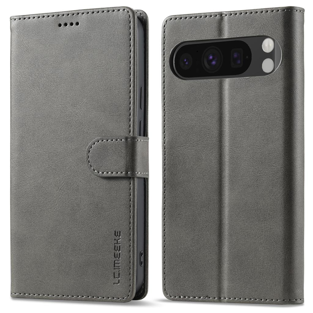 LC.IMEEKE For Google Pixel 9 Pro/Pixel 9 Case Shockproof Wallet PU Leather Phone Cover Calf Texture