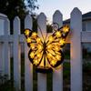 Zewnętrzna Lampa Ścienna Solarna z Dekoracją Motyla – Lampa Krajobrazowa do Ogrodu i Dziedzińca Willi / Lampka Ścienna Ambientowa