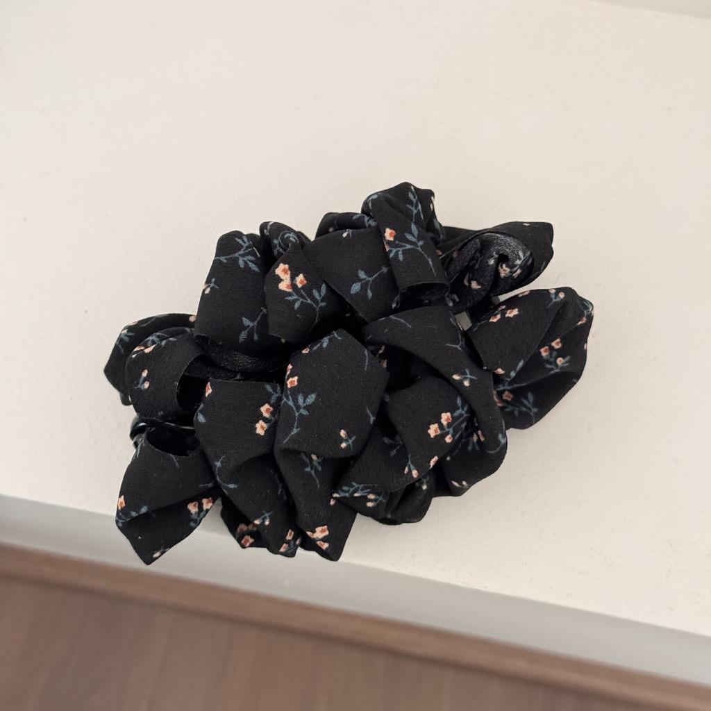 Pleated Cloud Bubble Hair Accessory Polka Dot Floral Grab Clip, Sweet Girl Atmosphere Banana Hair Clip