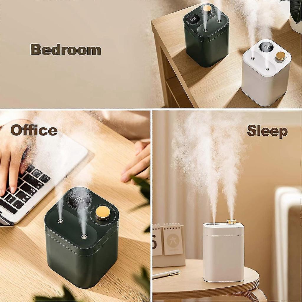 Wireless Air Humidifier, 5 Quiet Spray Modes, With Power Display (800ml Green)