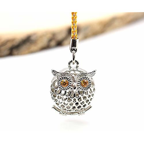 [Barzaz] Owl Netsuke (No Hardship) Lucky Charm, Amulet with Bell, Good Fortune, Wealth, Business Prosperity, Protection from Evil