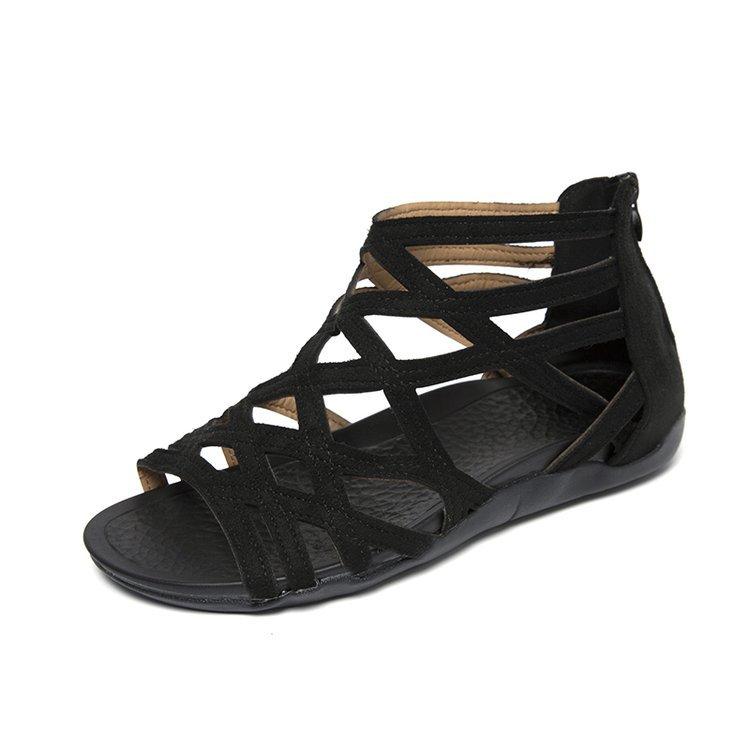 

Deep leopard print wedge sandals Zhejiang Taizhou Rome Deep leopard print Roman sandals 35 чёрный