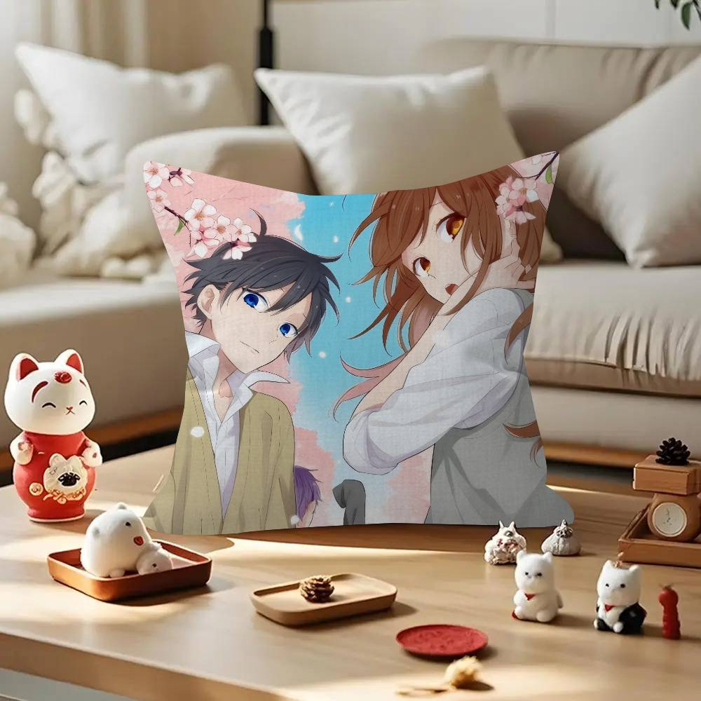 Hot japanese anime h-Horimiya  Pillow Cushion Cover Pillowcase Living Room Sofa Home Decor Customized