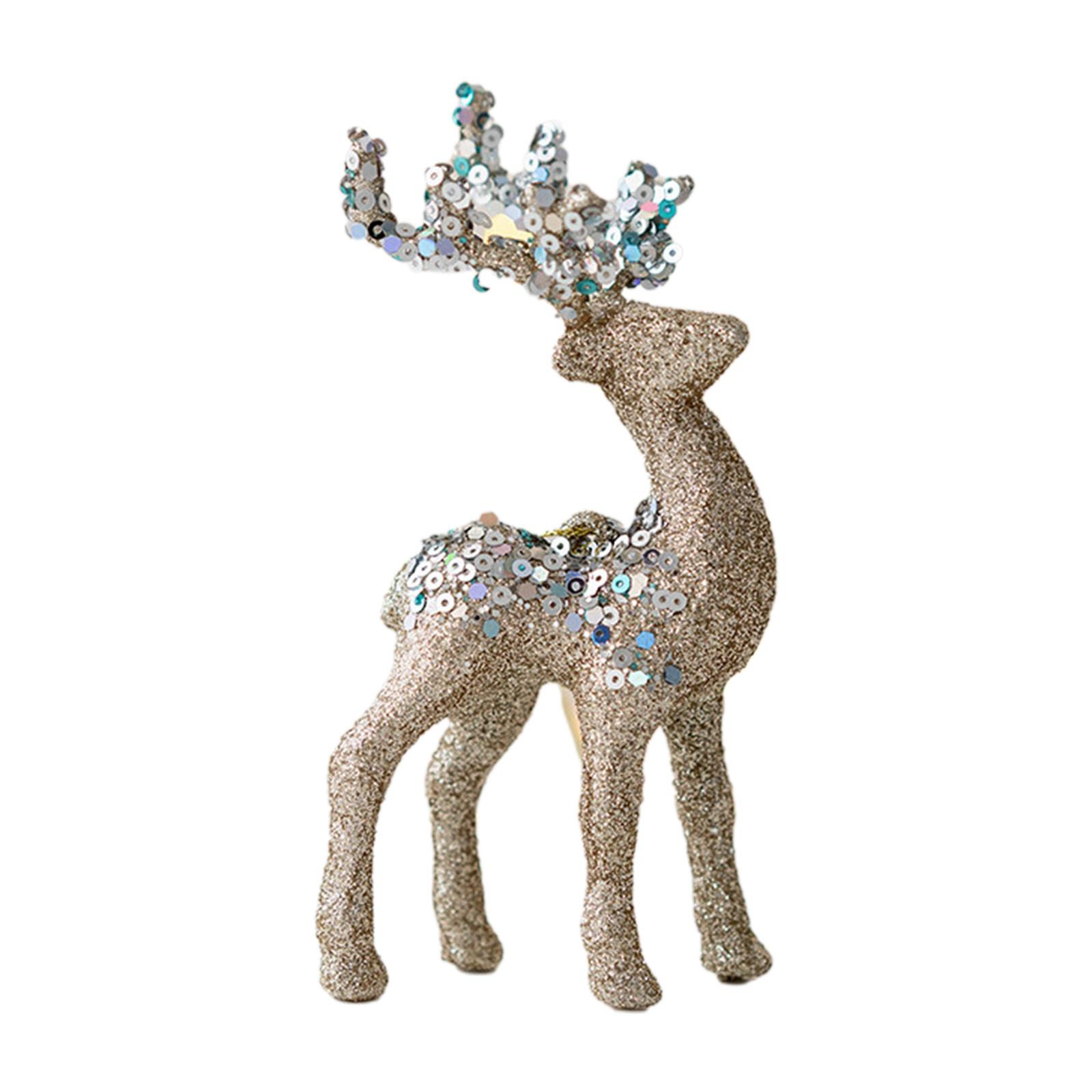 

Elk Christmas Tree Decoration Glitter Miniature Gift DIY Crafts Deer Pendant for Photography Prop Xmas Tree Home Decor Festive шампанського