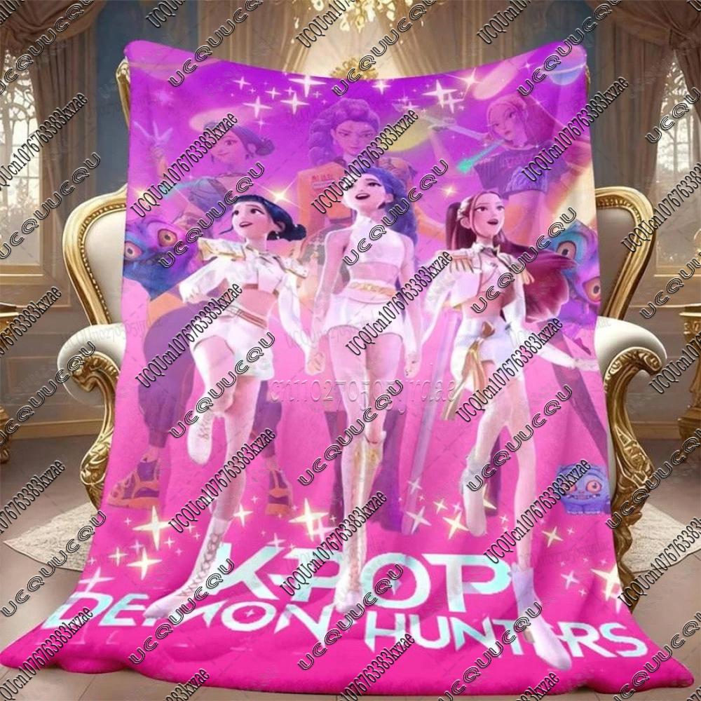K-pop Demon Hunters Huntrix Blankets Quality Winter Warm Throw Blanket Girls Boys Gifts Sofa Bed Blankets Christmas Gifts