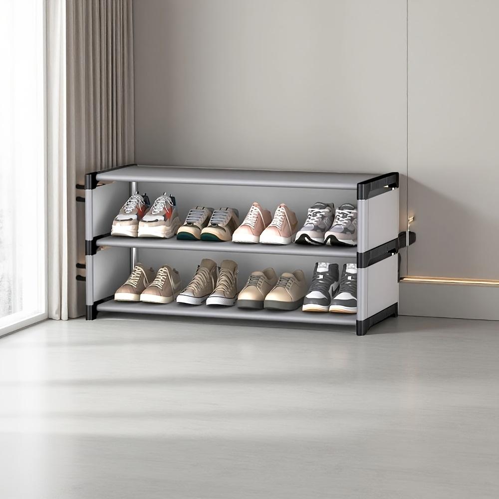 

3-ярусная пластиковая обувница большой вместимости на подошве кровати | Компактная стойка для хранения, Прямоугольная конструкция с несколькими отделениями, Легкий доступ серый