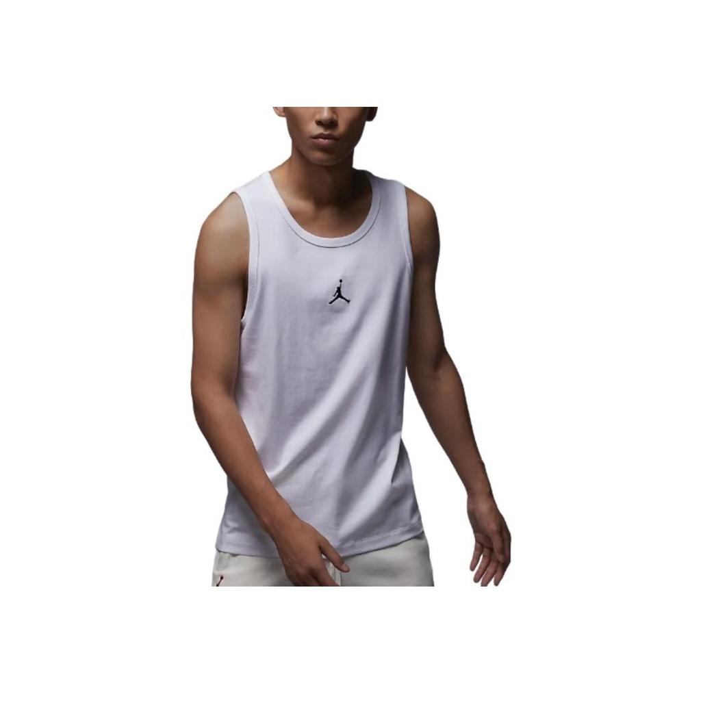 Jordan Однотонный спортивный топ с логотипом для мужчин, белые FQ6990-100
