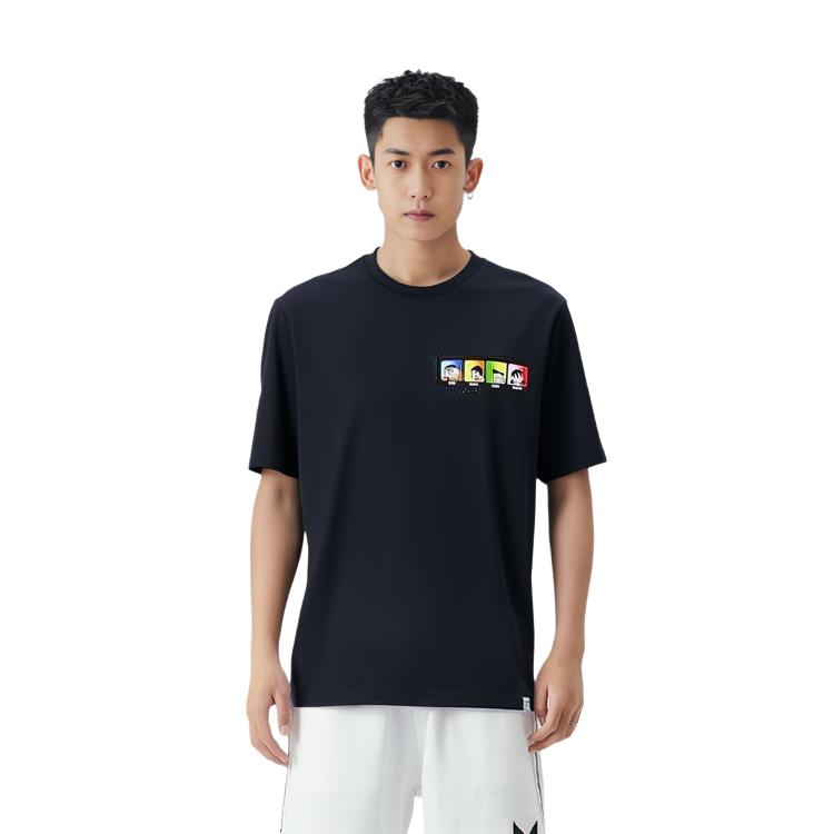 Uniqlo Cartoon-Charakter Grafik T-Shirt Unisex Oberteile Schwarz 430194-09