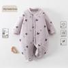 Unisex A-Class Pure Cotton Quilted Newborn Jumpsuit - Winter Thickened 120g Baby Wear