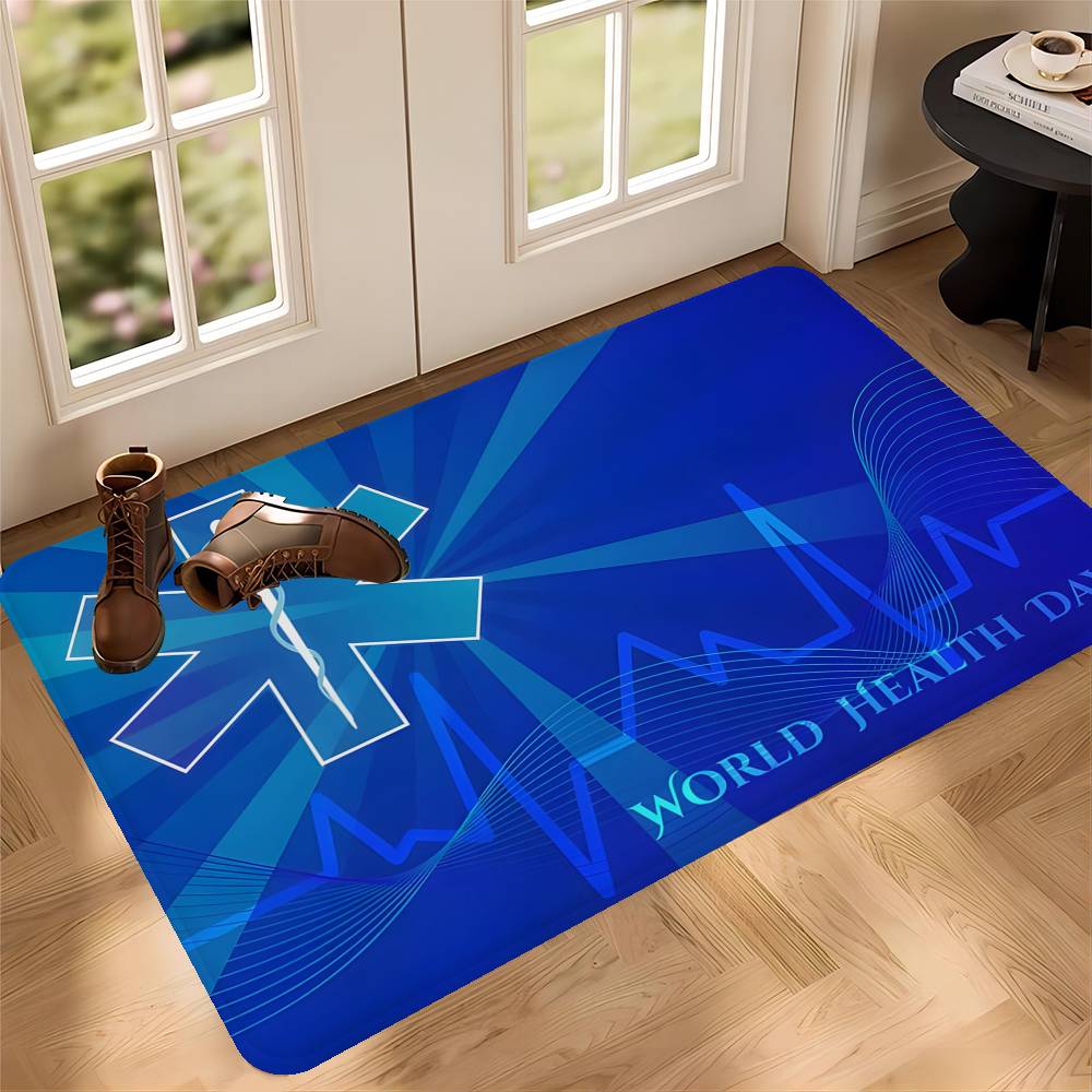 Ems Star Of Life Anime Bathroom Mat Anti-slip Absorb Water Long Strip Cushion Bedroon Mat Welcome Doormat