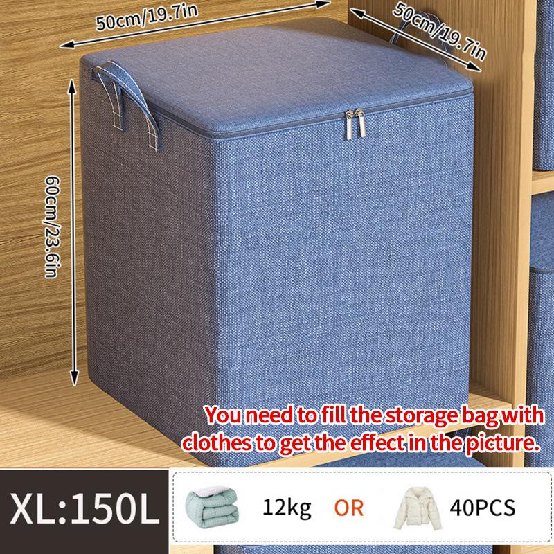 Foldable  Clothes Storage Bag Wardrobe Quilt Clothes Organizer  Non-woven Large Capacity Wardrobe Clothing Organizer Pouch