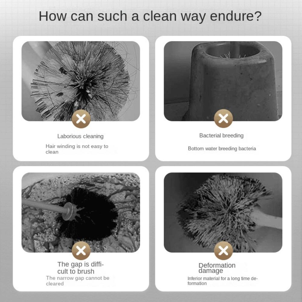 Wall-mounted S-type Corner Gap Brush Soft Hair Toilet Brush  Cleaning Tools Accessories