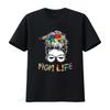 Autism Awareness Mom Life For Trendy Womens Tops with Stylish Chest Prints Vintage Washed Graphic Homme Stretched Slightly