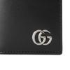 Gucci GG Marmont Men's Leather Bi-Fold Card Holder, Black Smooth Leather with Silver Double G, Men's Slim Wallet for Daily Use 547075-0YK0N-1000