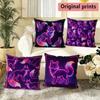 Neon Glow Mystical Fox Print Throw Pillow Covers Pattern Cushion Cover Suitable For Sofa Bedroom Car Pillow Cover