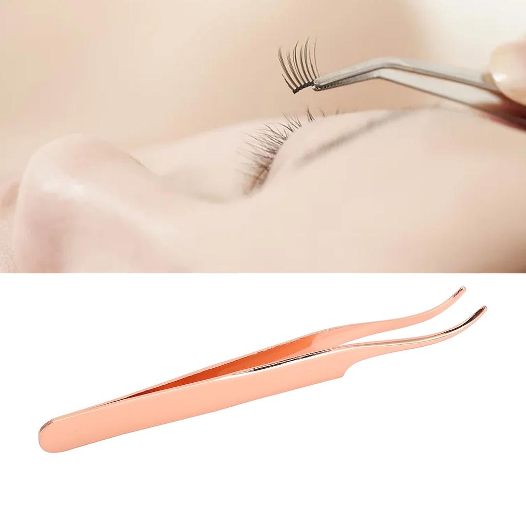 Wimpernapplikator Werkzeug DIY Roségold Gebogene Wimpernpinzette für Einfache Wimpernapplikation und Entfernung