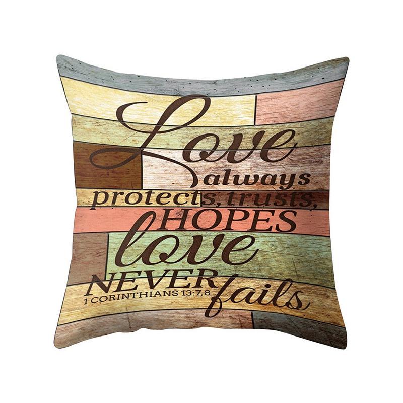Elegant 18'' Vintage Letter Throw Pillow Case Cushion Cover For Sofa Home Office Decor