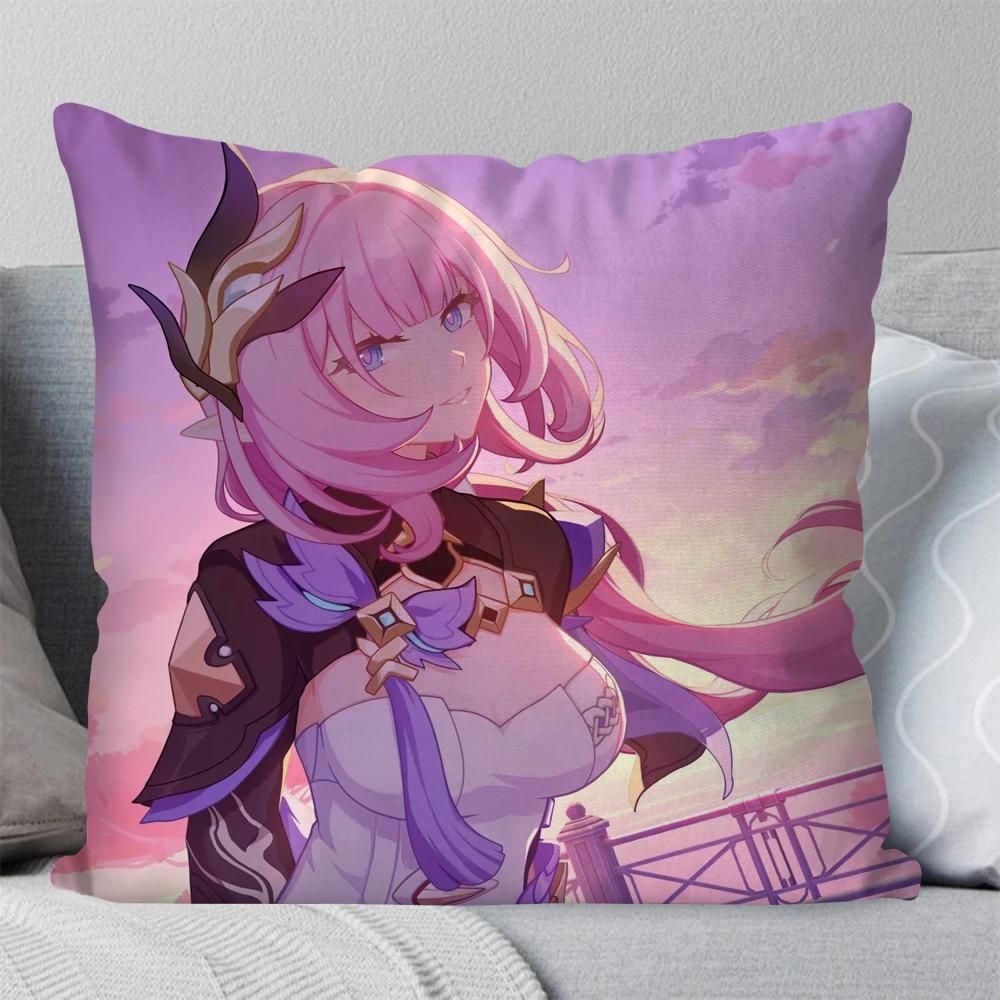 1pc Elysia Animation H-Honkai I-Impact 3 Pillow Case Square Pillow Bedroom SofaLeisureComfortCarLivingRoom Home Decoration 40X40