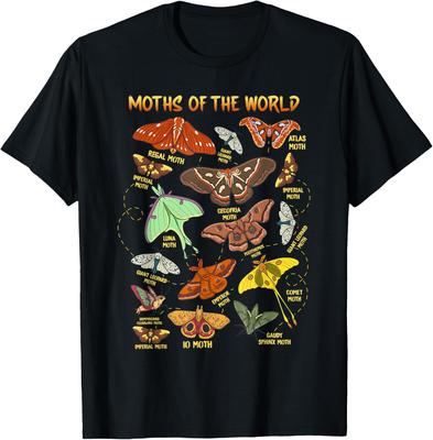 Moths of the  Entomology Graphic Tee Insect Lover Entomology Collection T-Shirt