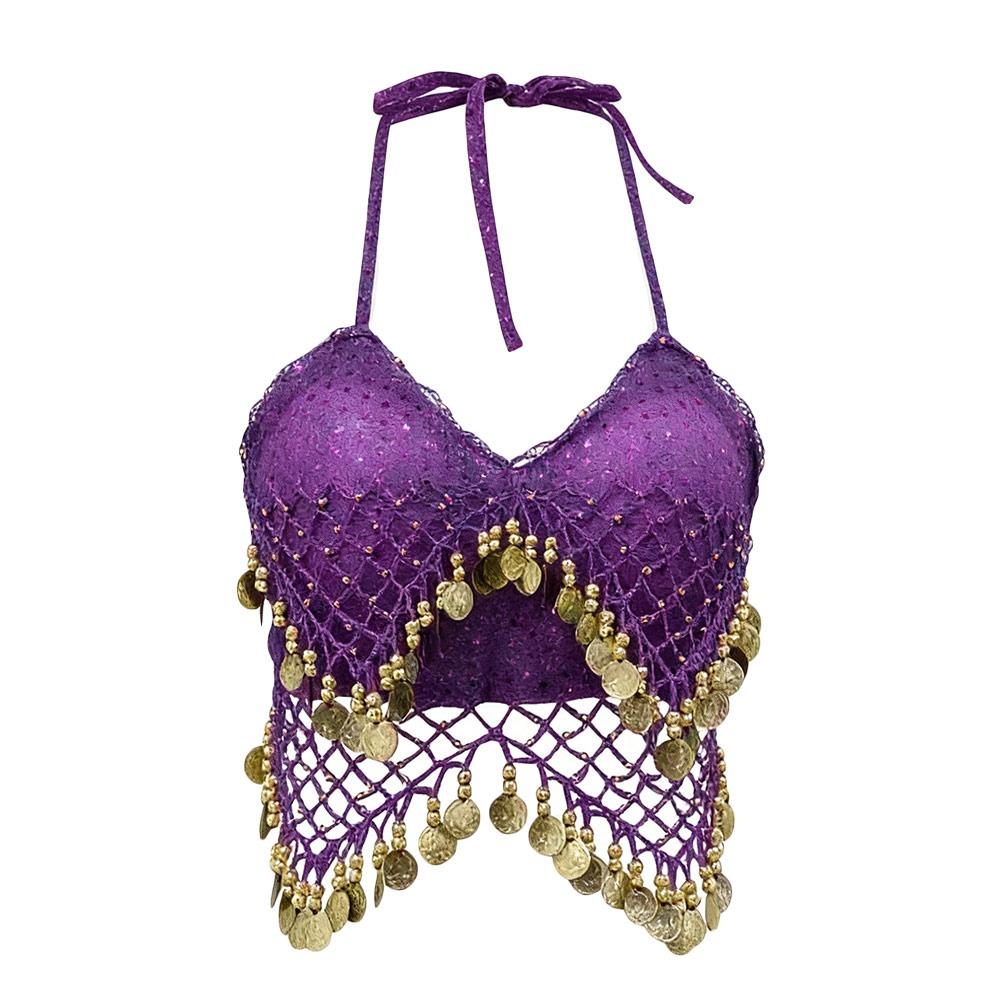 Tassel Latin Dance Top Shiny Stage Performance Top Charming Belly Dance Bra  Festivals