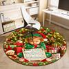 Cute Christmas Day Gift Bell Santa Claus Snowman Christmas Tree round rug Home Soft Decorative Anti slip Chair Mat Carpet Outdoor Floor Mat Carpet 95