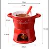Creative Ceramic Fondue Pot Set with Forks - Ideal for Heating Chocolate and Cheese, Perfect for Home Gatherings