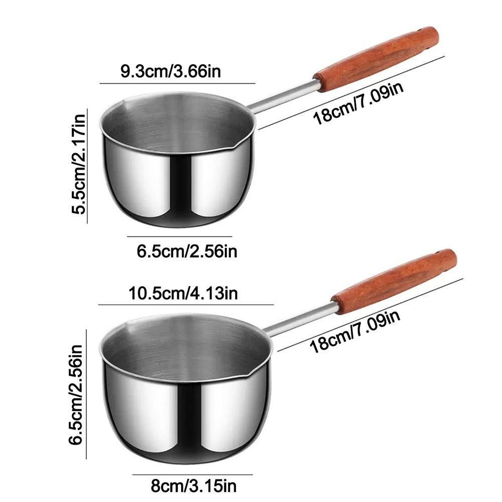 Wooden Handle Milk Pan Long-handled Oil Splashing Gadget  for Preventing Hot Oil From Scorching
