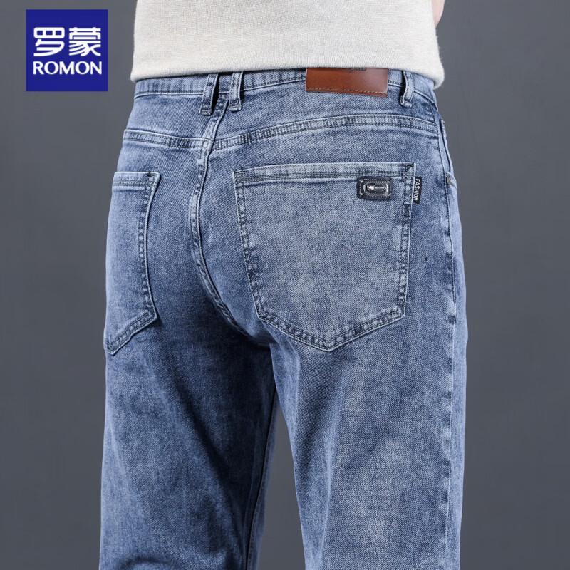 ROMON Men's Straight Fit Stretch Jeans