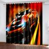 3D Luxury Sports Car Series Living Room Bedroom Home Decoration Sunshade Curtains 2 Panels of Hook Punch