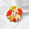 Blucome High Quality Lion Head Shape Women Brooch Acrylic Material Handmade Animal Women Pins Brooches On Bags Clothes