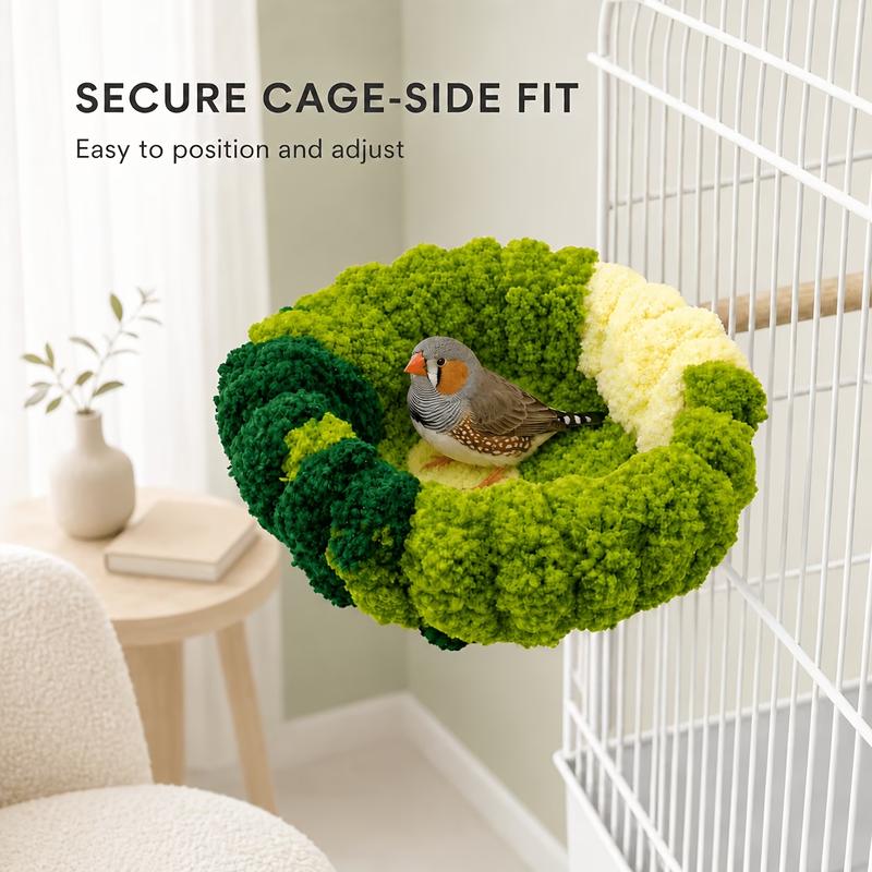 Thick Plush Warm Bird Nest Comfortable Non‑Slip Parrot Bed Perch Cage Mount Accessories For Canaries And Pet Birds Daily Rest
