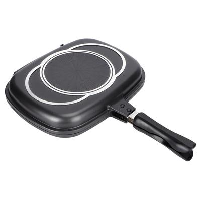 32cm Doppelt?Doppelseitige Bratpfanne Grillwerkzeug Kochgeschirr für Zuhause Outdoor-Küchenzubehör