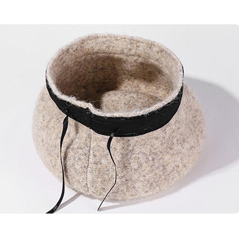 Kaschmir Baskenmütze Damen Herbst Winter Warme Strickmütze Malermütze