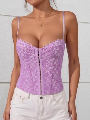 Women's Underwire Lace Bustier: Sexy Backless European & American Style Camisole